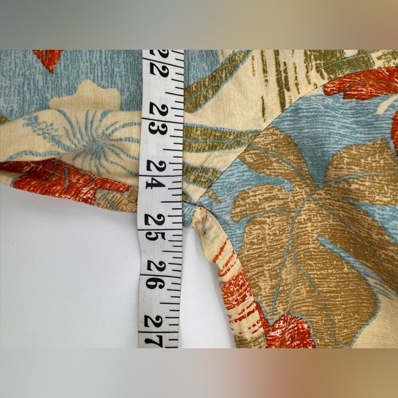 Pierre Cardin VTG Tropical Hawaiian Shirt Yellow/Green Cotton L - Picture 5 of 6